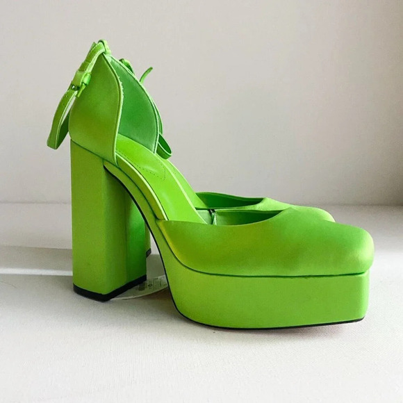 Lime Green Platform Heels - Picture 4 of 9